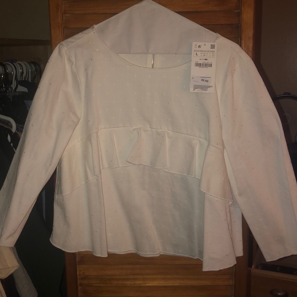 *BRAND NEW* Zara Cropped Long Sleeved Blouse